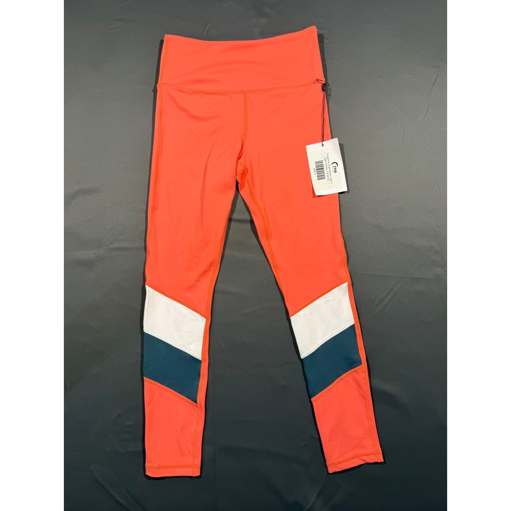Zyia Active Tangerine Angle Block Light n Tight Hi-Rise 7/8 Leggings Sz 2